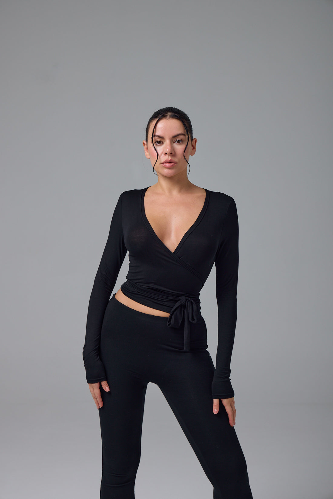 LUNA - WRAP TOP - SİYAH