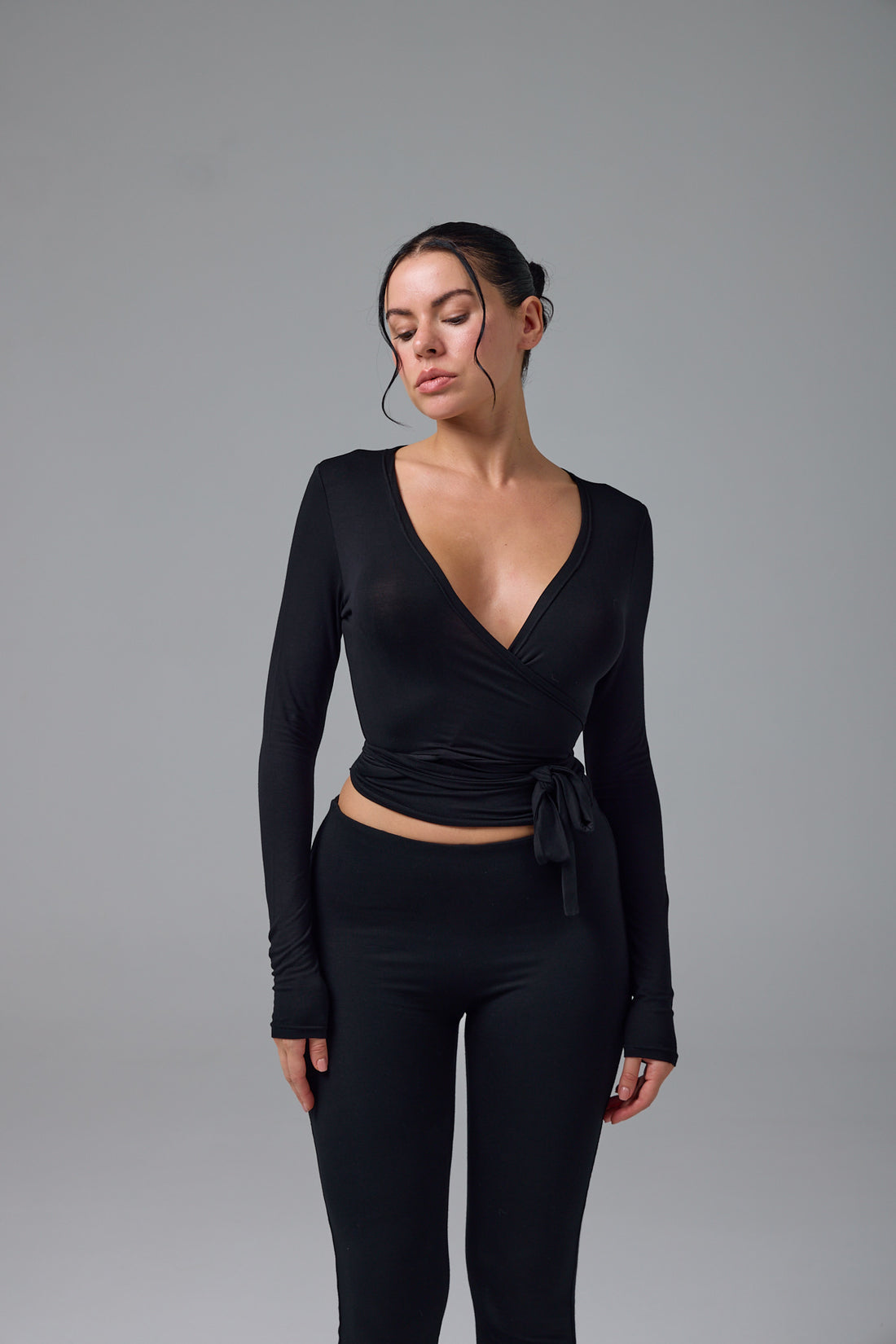 LUNA - WRAP TOP - SİYAH