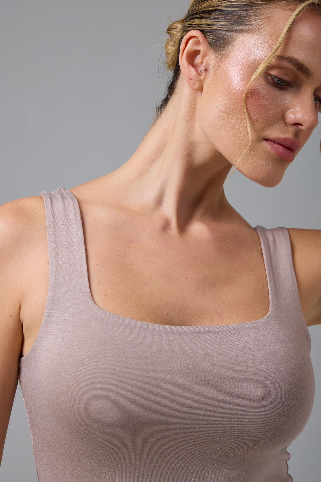 PUKET - KALIN ASKILI ATLET T-SHIRT- MOCHA