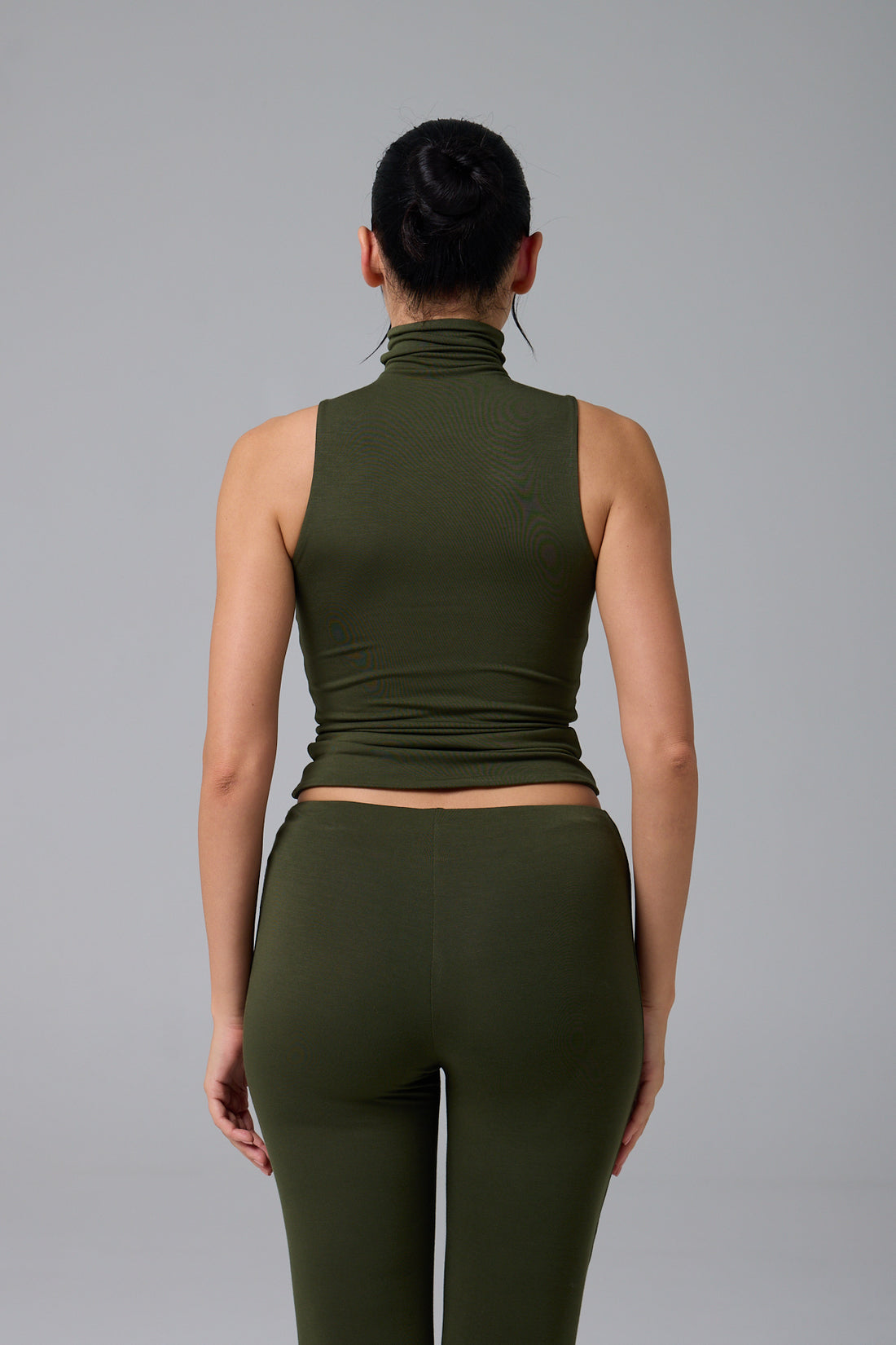 MİSS - BALIKÇI YAKA KOLSUZ T-SHIRT - GREEN OLIVE