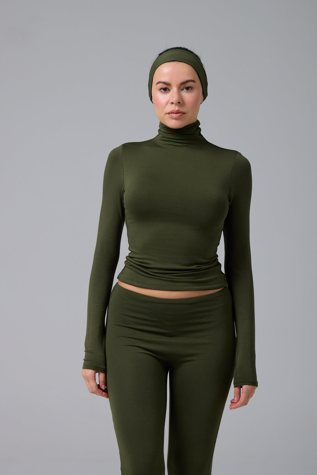 MİSS - BALIKÇI YAKA UZUN KOL T-SHIRT - GREEN OLIVE