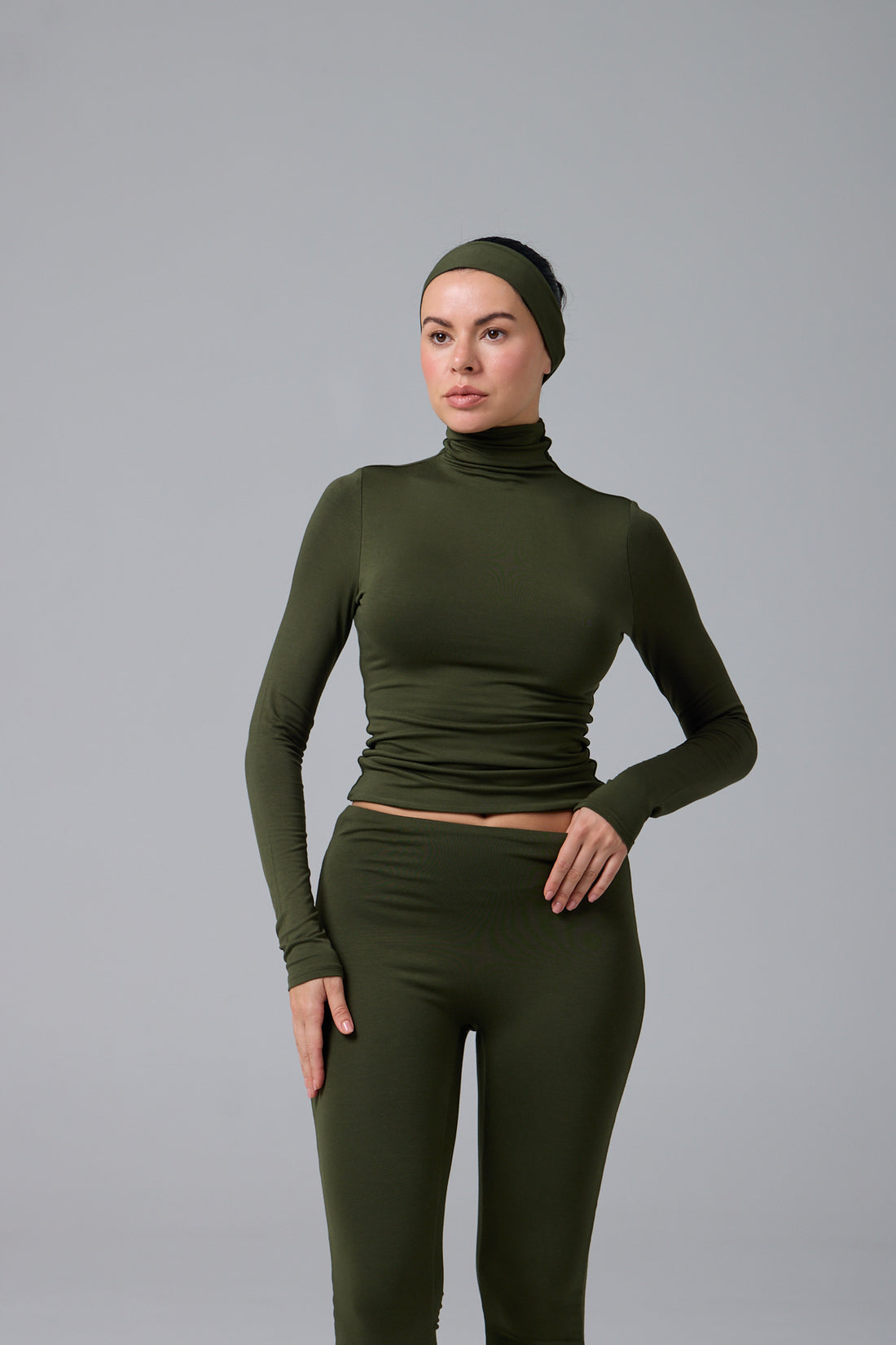 MİSS - BALIKÇI YAKA UZUN KOL T-SHIRT - GREEN OLIVE