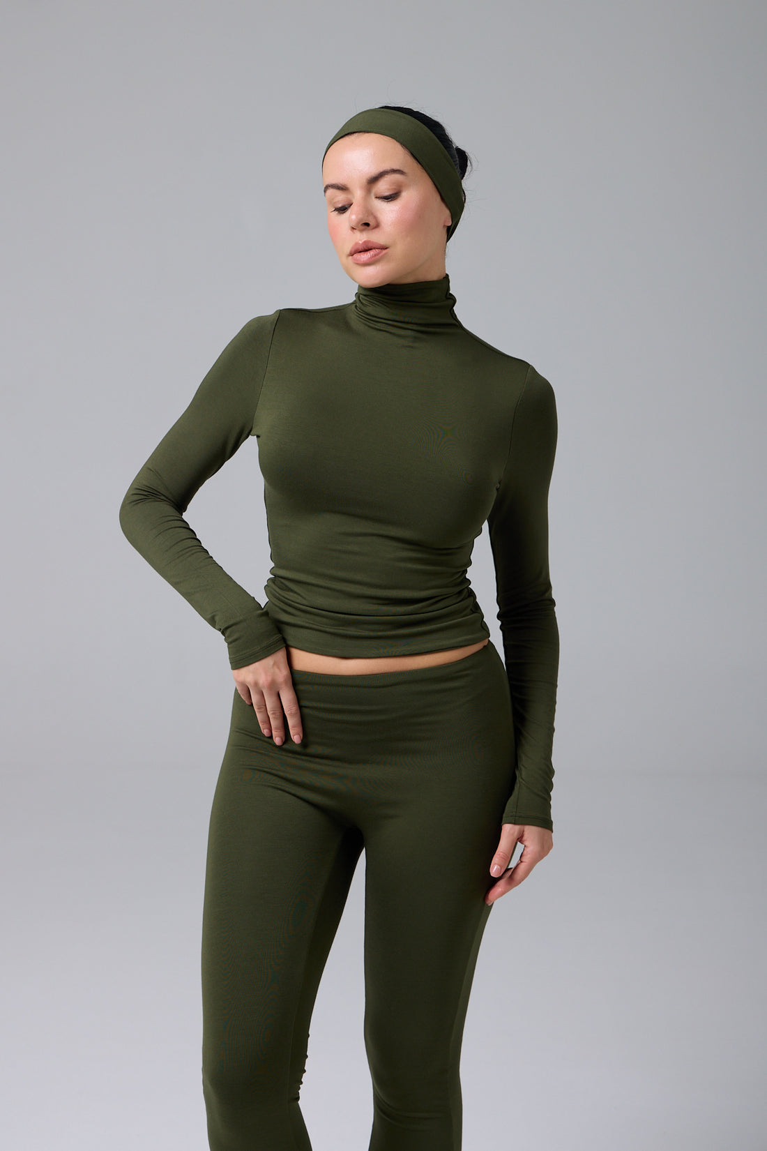 MİSS - BALIKÇI YAKA UZUN KOL T-SHIRT - GREEN OLIVE