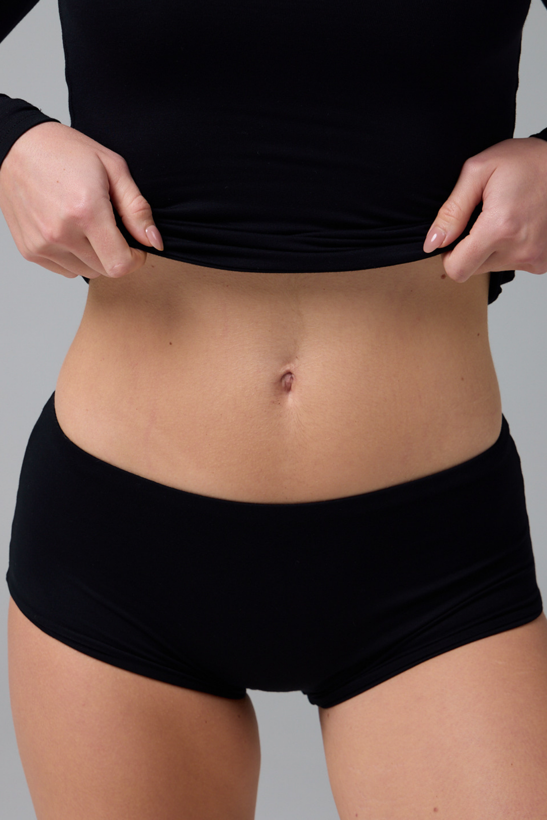 SECOND SKIN MINI SHORT – ÇİFT KATMANLI – SİYAH