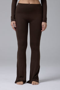 PRO-TECHNICAL FLARED LEGGINGS - CHOCOLATE