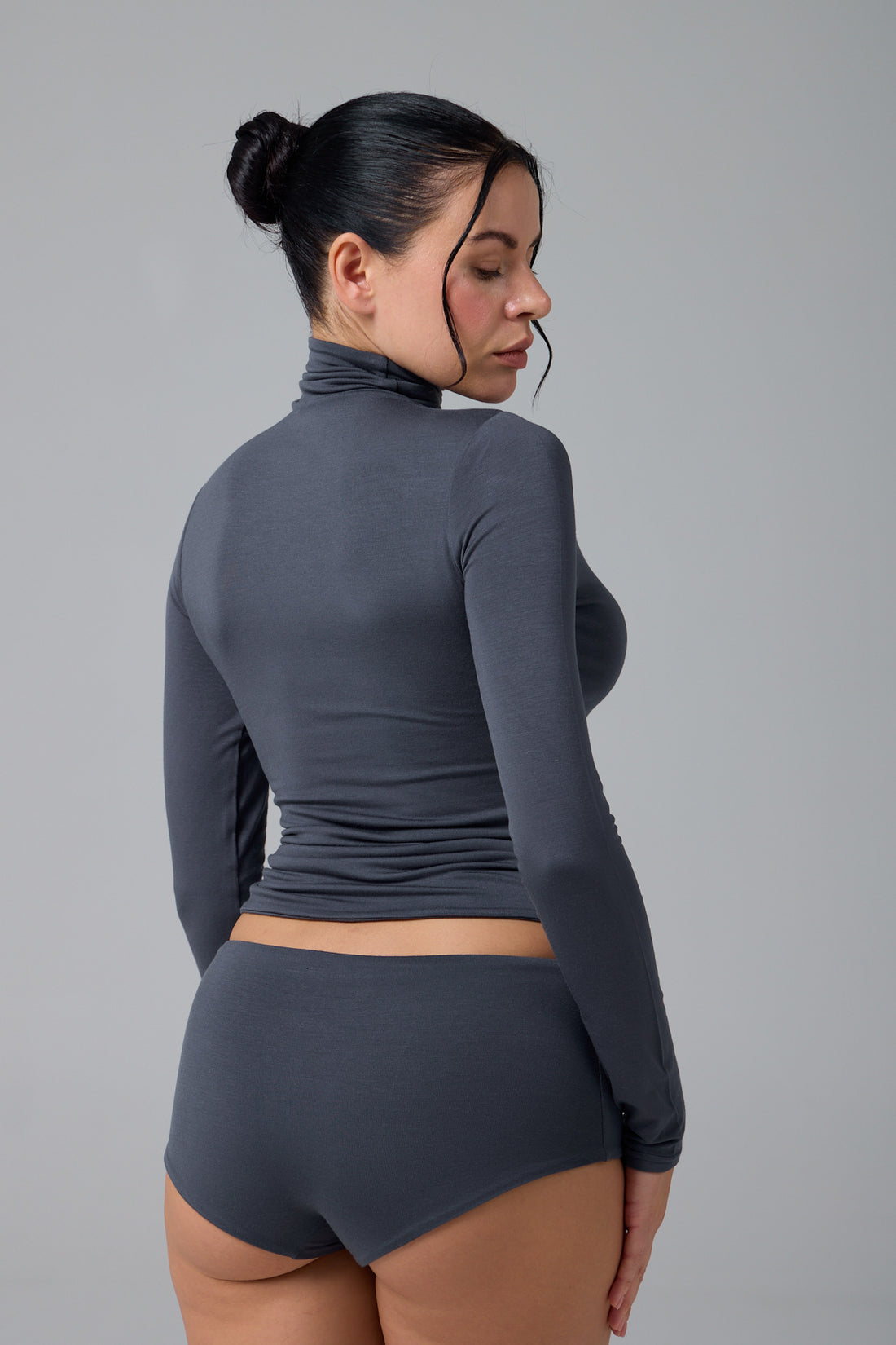 MİSS - BALIKÇI YAKA UZUN KOL T-SHIRT - BLUEBERRY