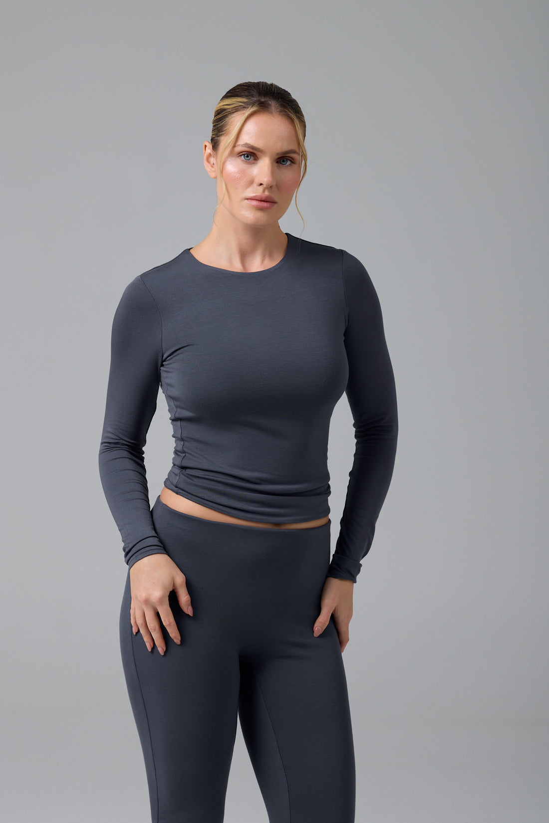 OZY - UZUN KOL T-SHİRT - BLUEBERRY