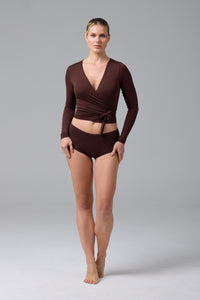 LUNA - WRAP TOP - CHOCOLATE