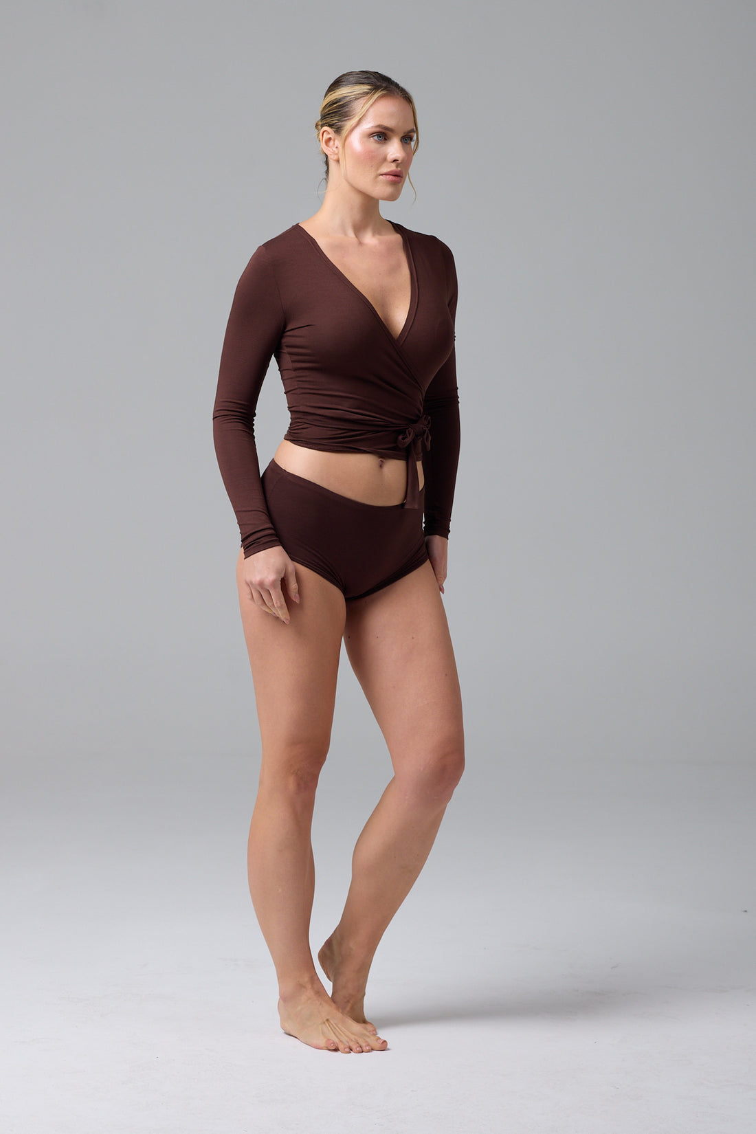 LUNA - WRAP TOP - CHOCOLATE