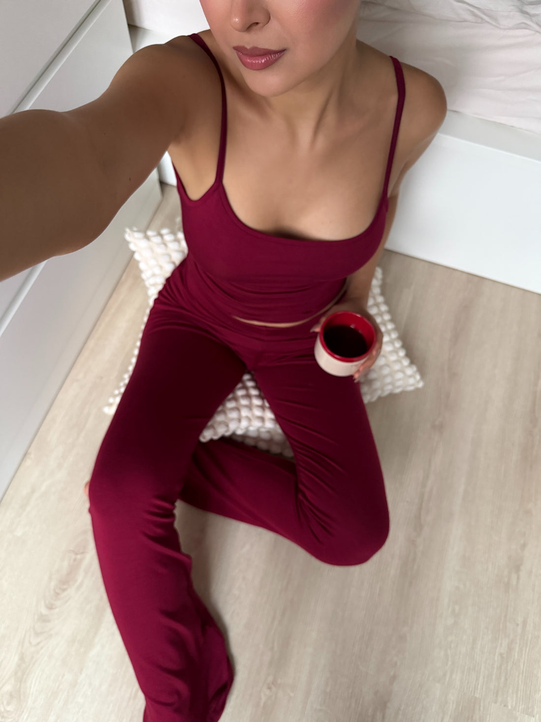 NIL - INCE ASKILI T-SHIRT - RED PLUM