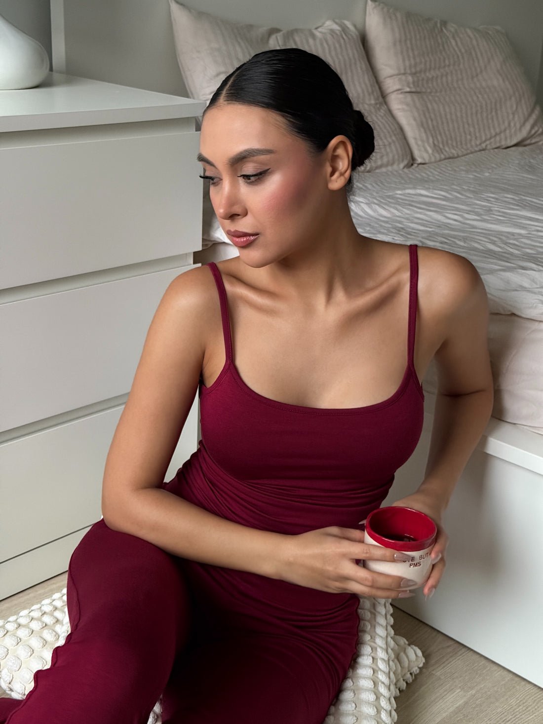 NIL - INCE ASKILI T-SHIRT - RED PLUM