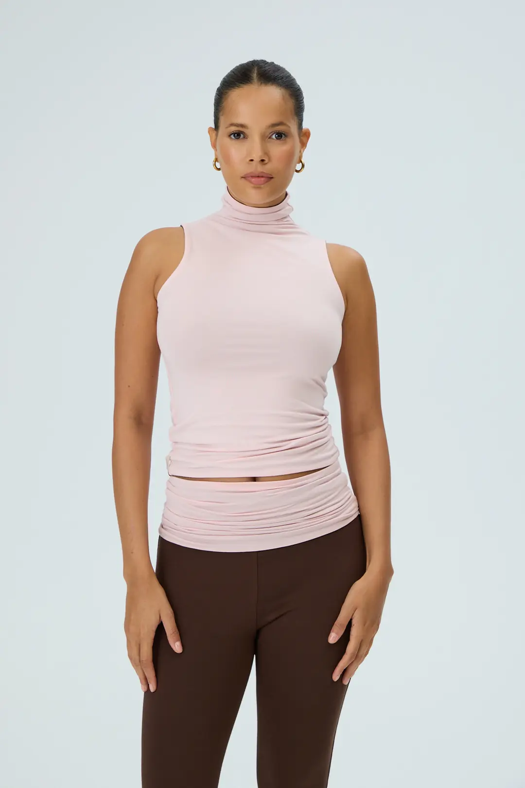 MISS DUAL - ÇİFT TARAFLI & ÇİFT RENKLİ BALIKÇI YAKA KOLSUZ T-SHIRT — 6