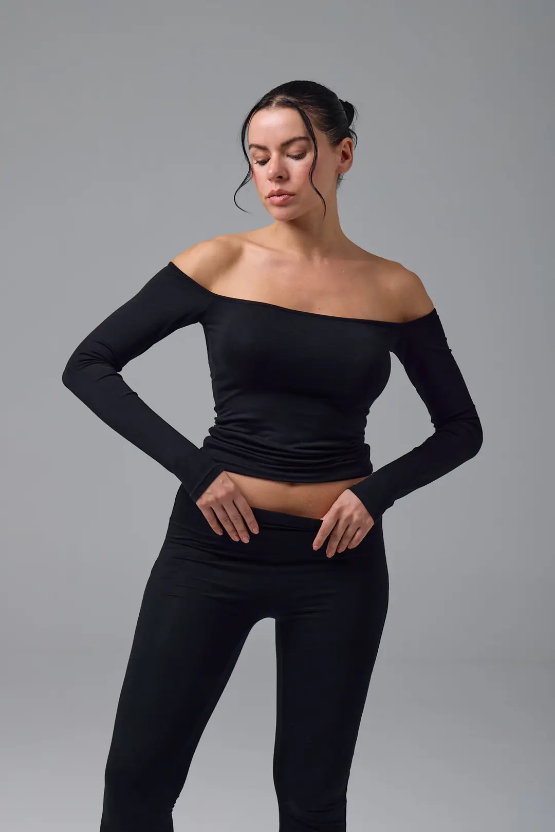 IKARA - AÇIK OMUZ UZUN KOL T-SHIRT — 2