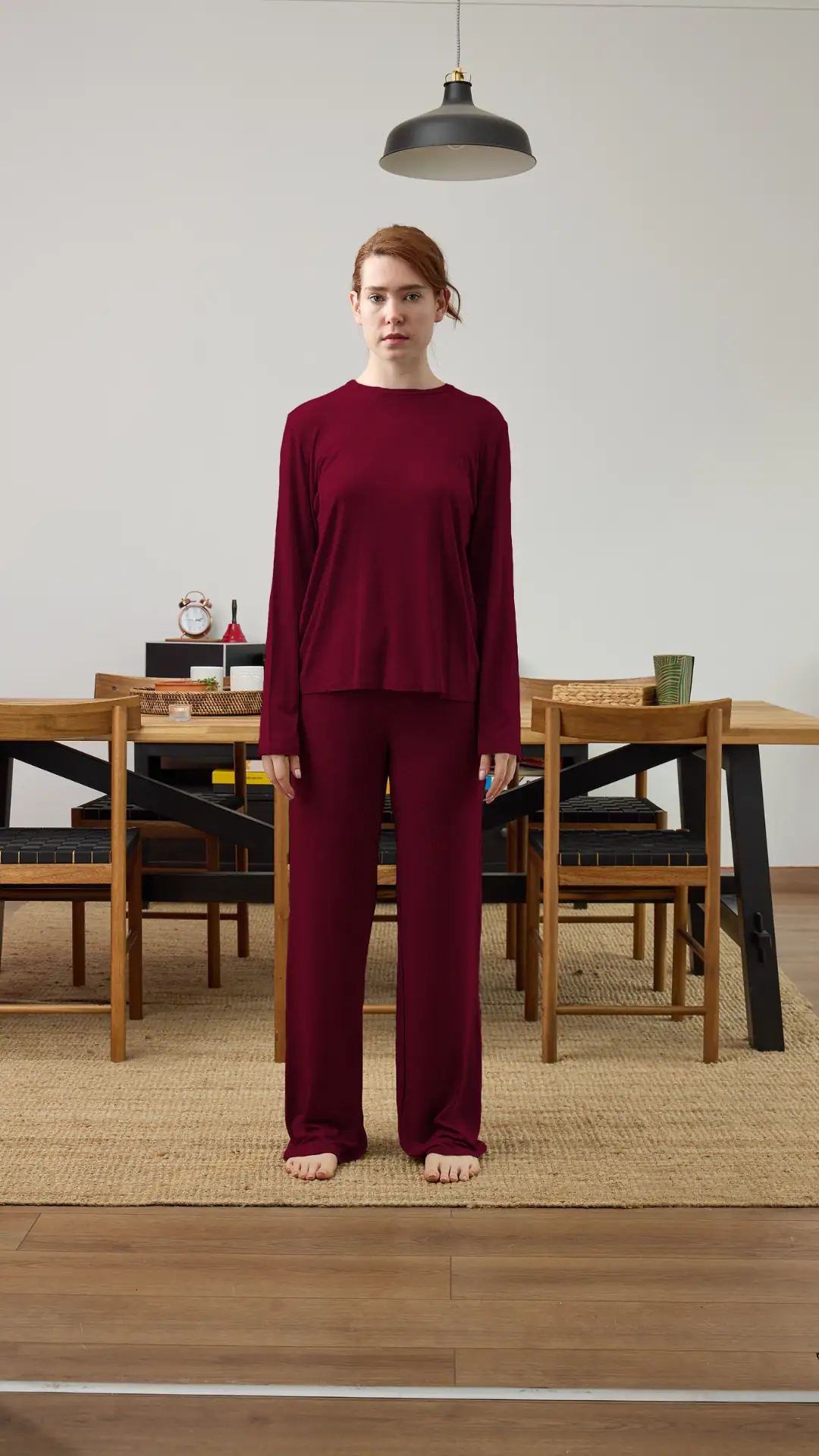 RELAXED FİT HOMEWEAR SET - RED PLUM