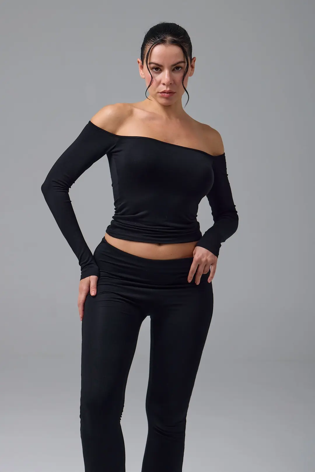 IKARA - AÇIK OMUZ UZUN KOL T-SHIRT — 5