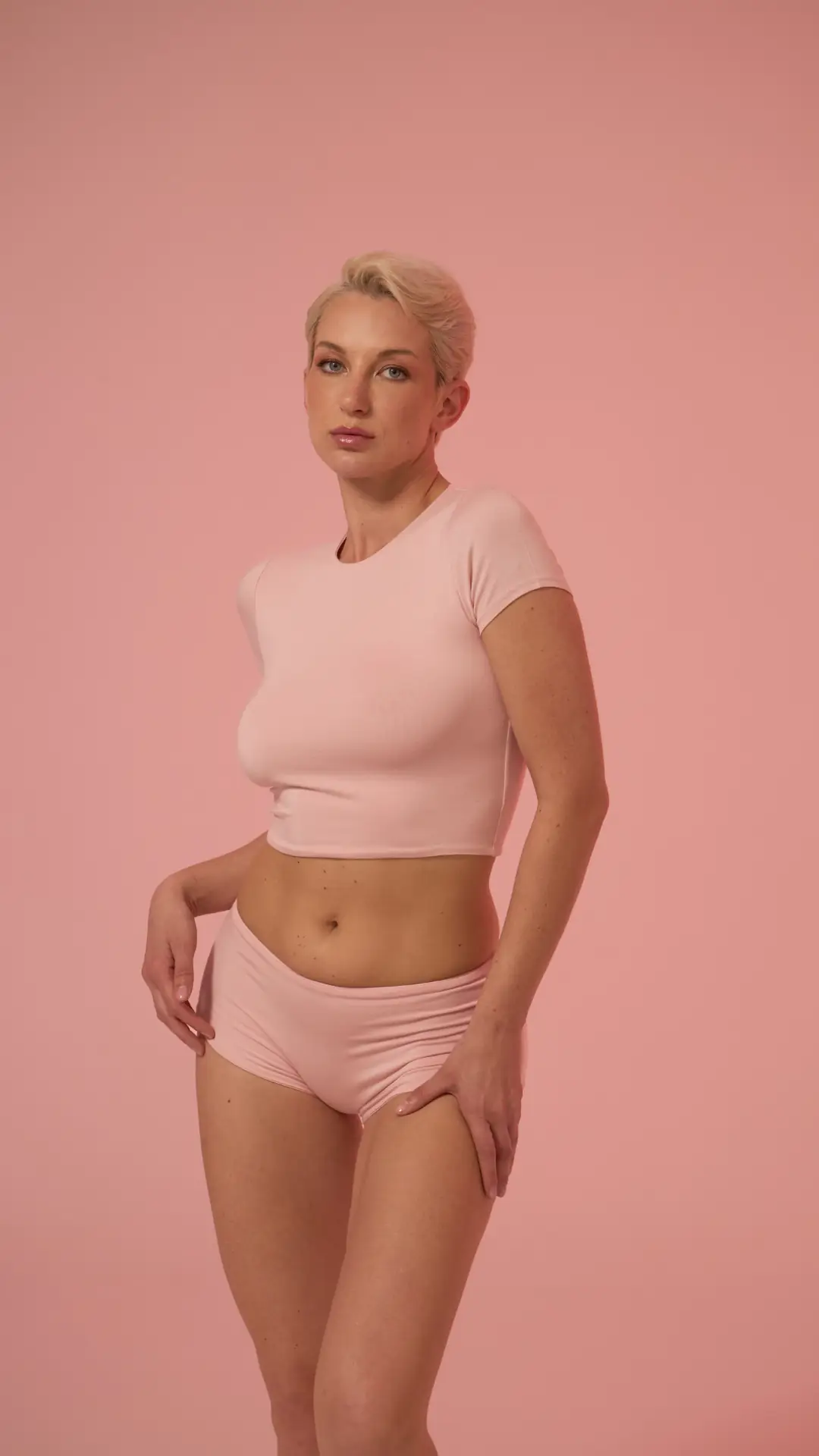 OZY - YUVARLAK YAKA KAP KOL CROP T-SHIRT — 2