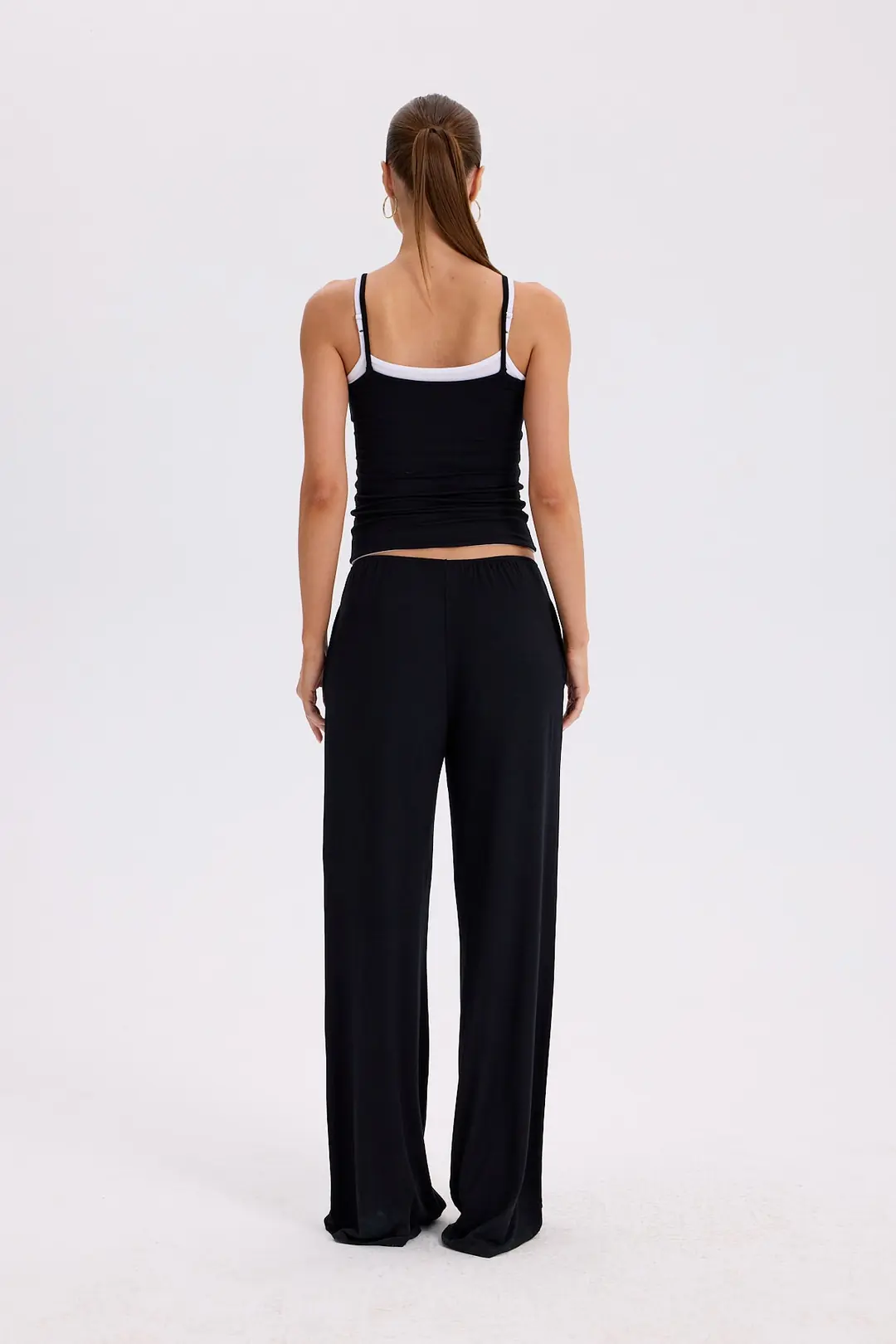 NIL - TWOTONE TOP - SİYAH & BEYAZ