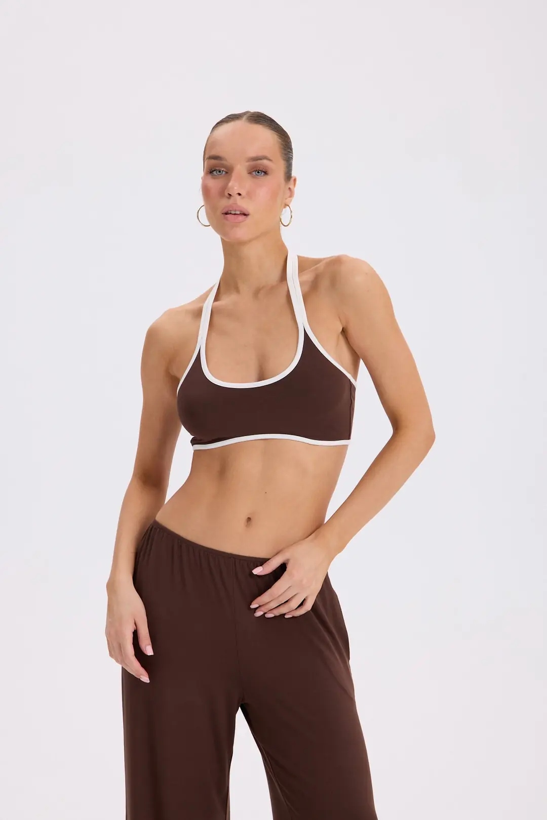 POLE - ÇİFT ASKILI HALTER CROP TOP — 1
