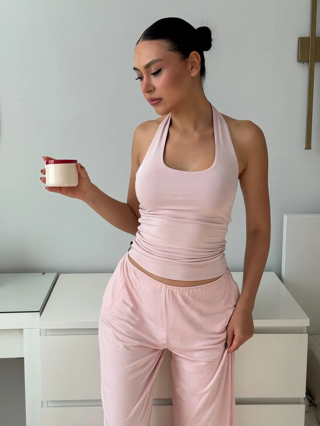 VALÉRA DUAL - ÇİFT TARAFLI & ÇİFT RENKLİ AÇIK SIRTLI BOYUN BANTLI T-SHIRT — 2