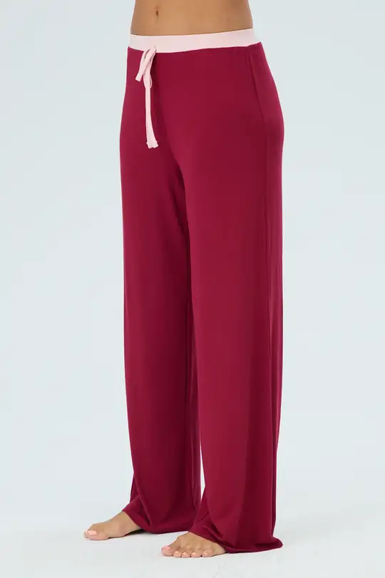 Kontrast Bel Detaylı Wıde Leg Pants