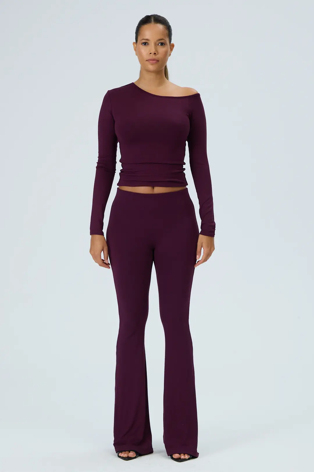 SERENE - ASİMETRİK TEK OMUZ DETAY T-SHIRT - MULBERRY