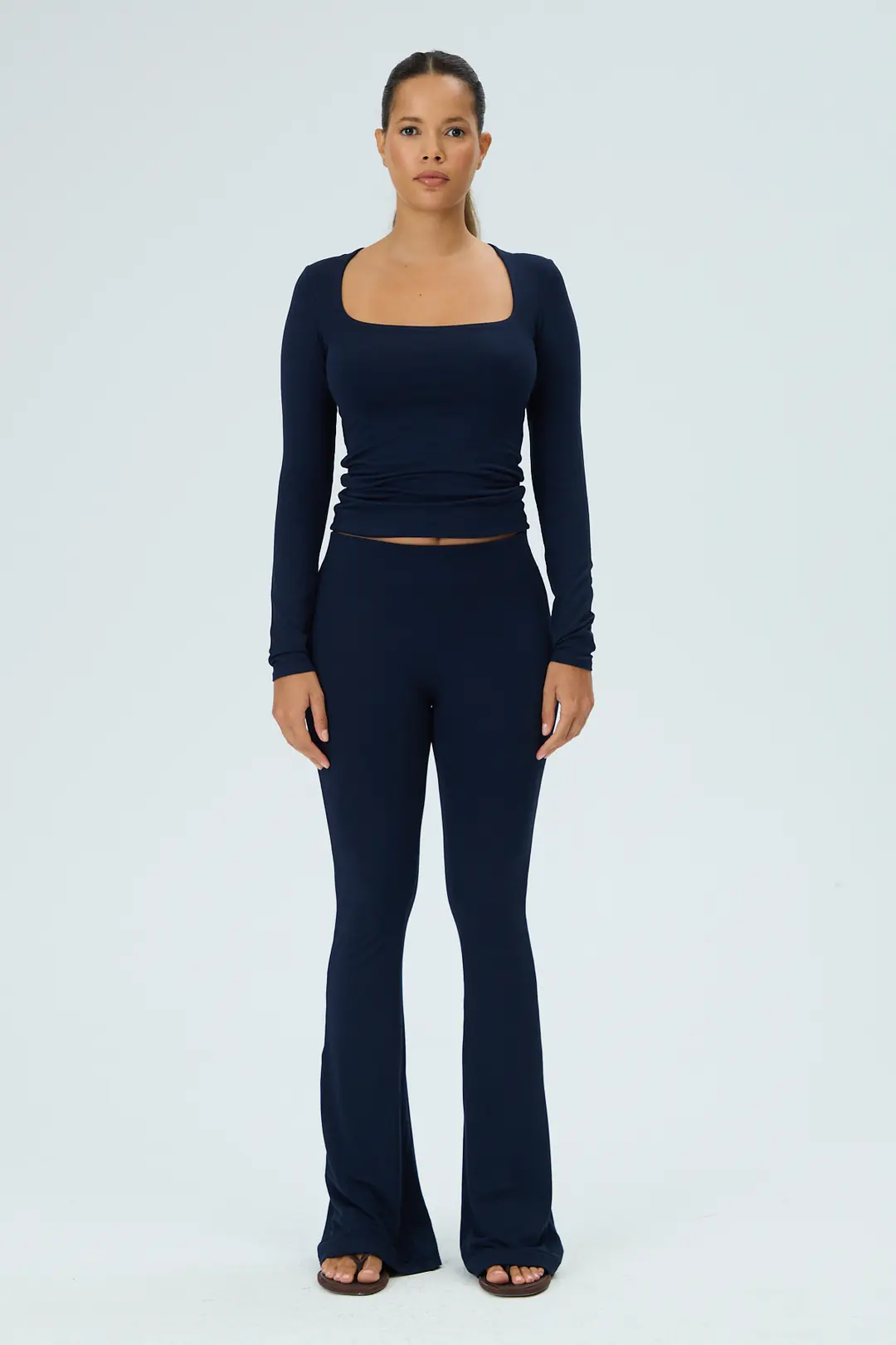 HELEN - KARE YAKA UZUN KOL T-SHIRT - NAVY