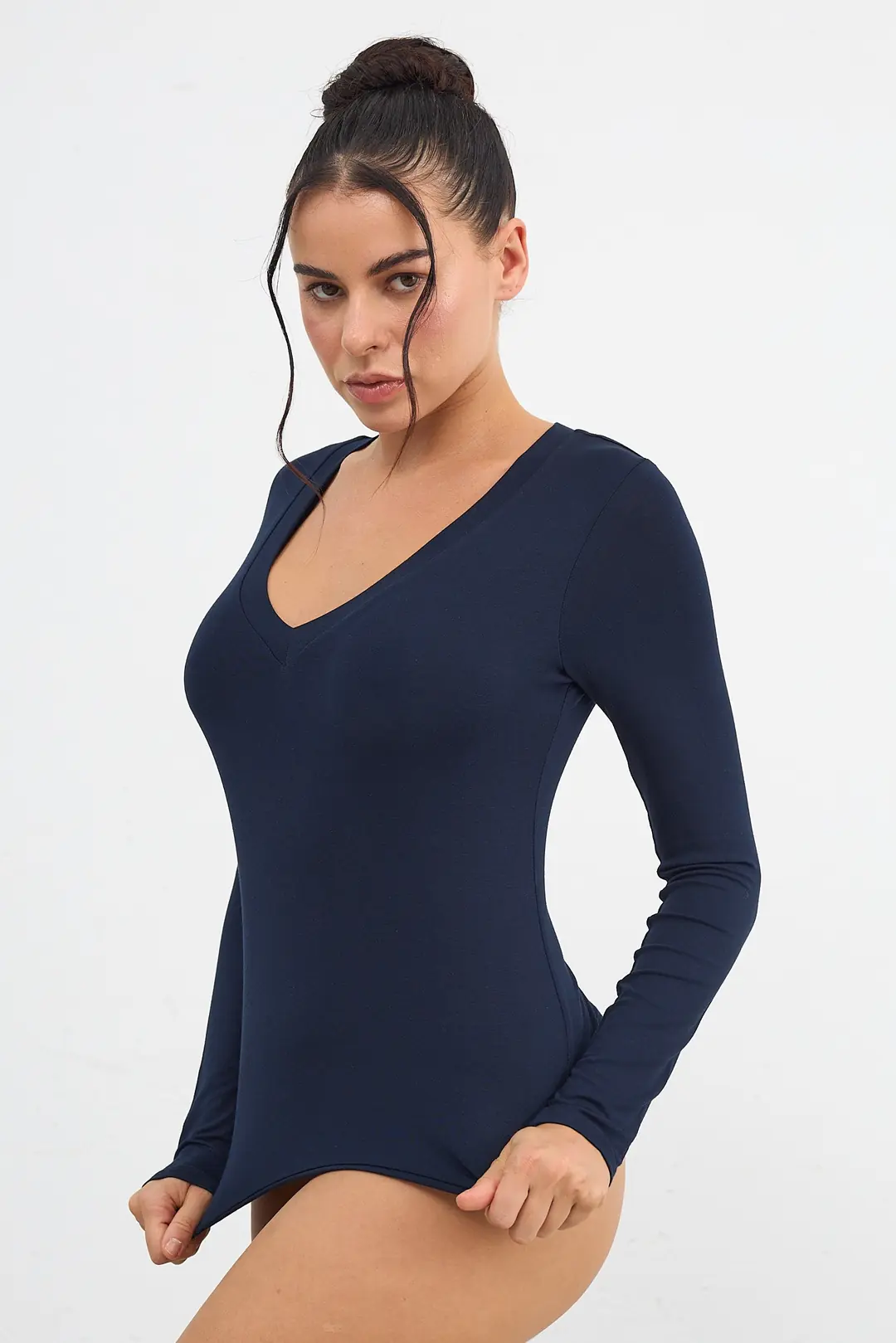V YAKA UZUN KOL T-SHIRT — 4