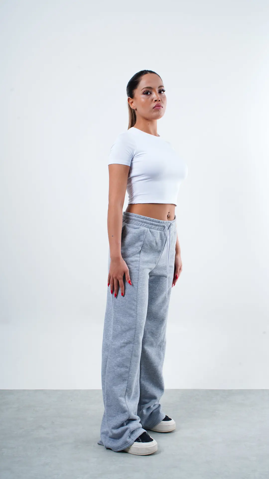 OZY - BİSİKLET YAKA KISA KOLLU CROP T-SHIRT — 3
