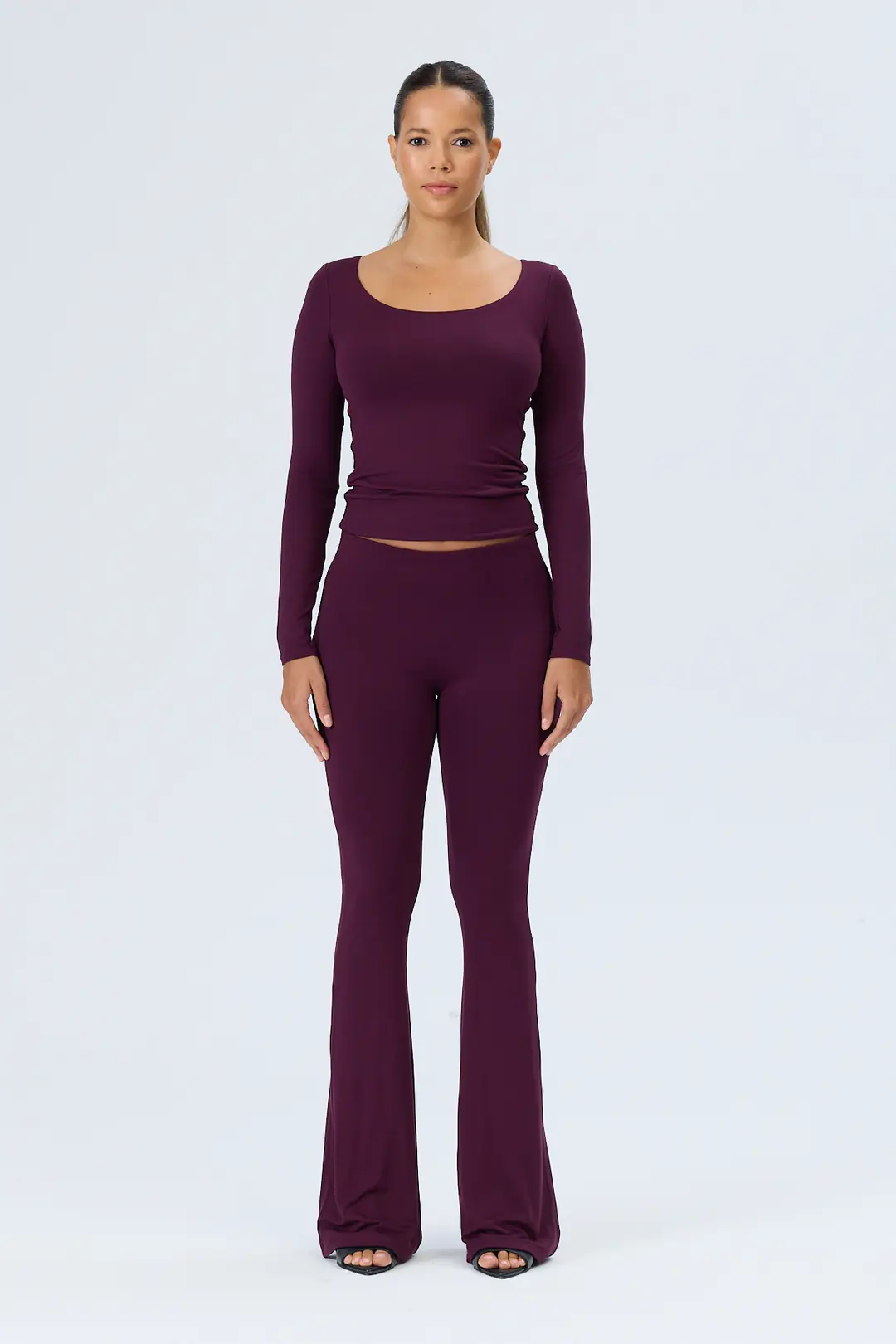 GNC - U YAKA UZUN KOL T-SHIRT - MULBERRY