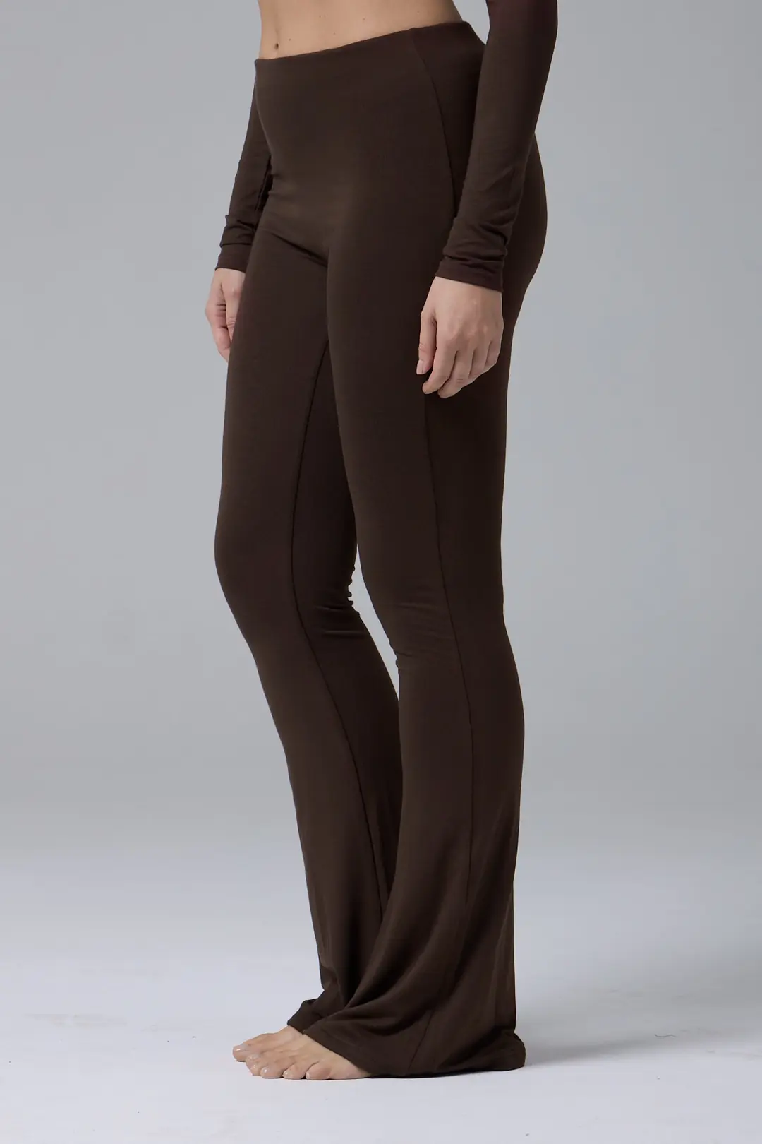 PRO-TECHNICAL FLARED LEGGINGS - CHOCOLATE