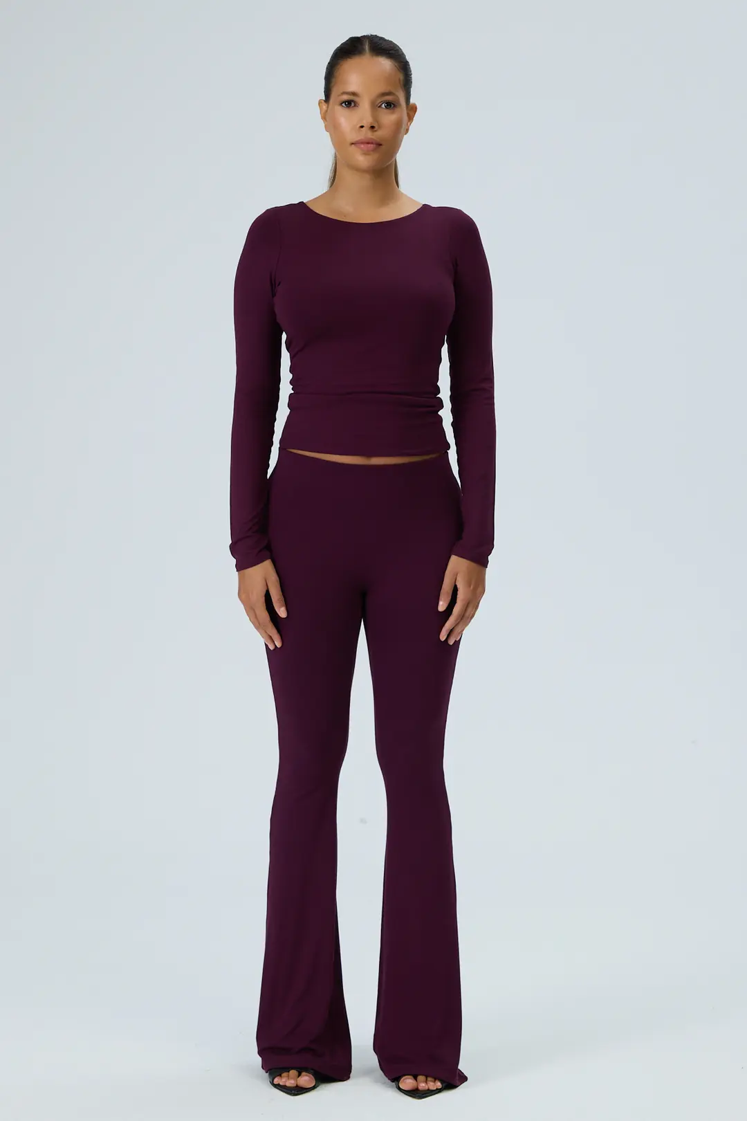 HOLE - SIRTI AÇIK UZUN KOLLU T-SHIRT - MULBERRY