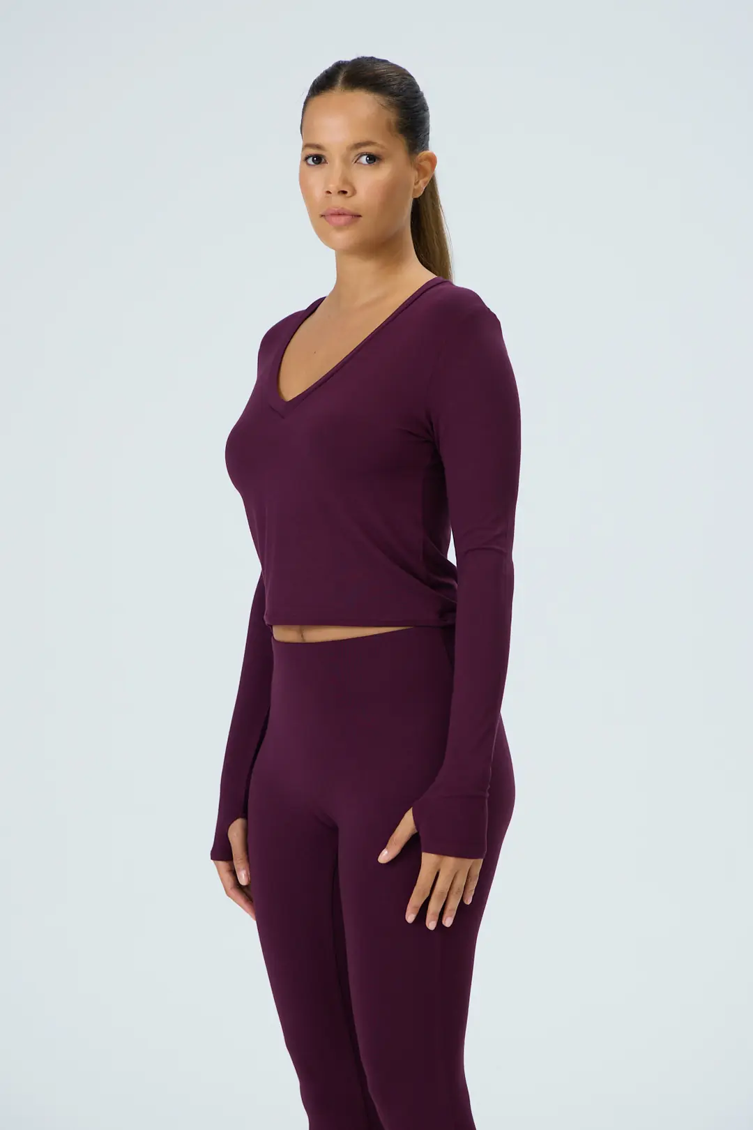 LATE CHECKOUT - V YAKA PARMAK GEÇMELİ HOMEWEAR ÜST — 3