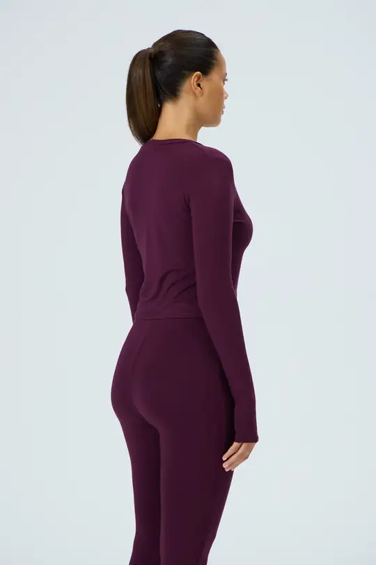 Late Checkout - V Yaka Parmak Geçmeli Homewear Üst