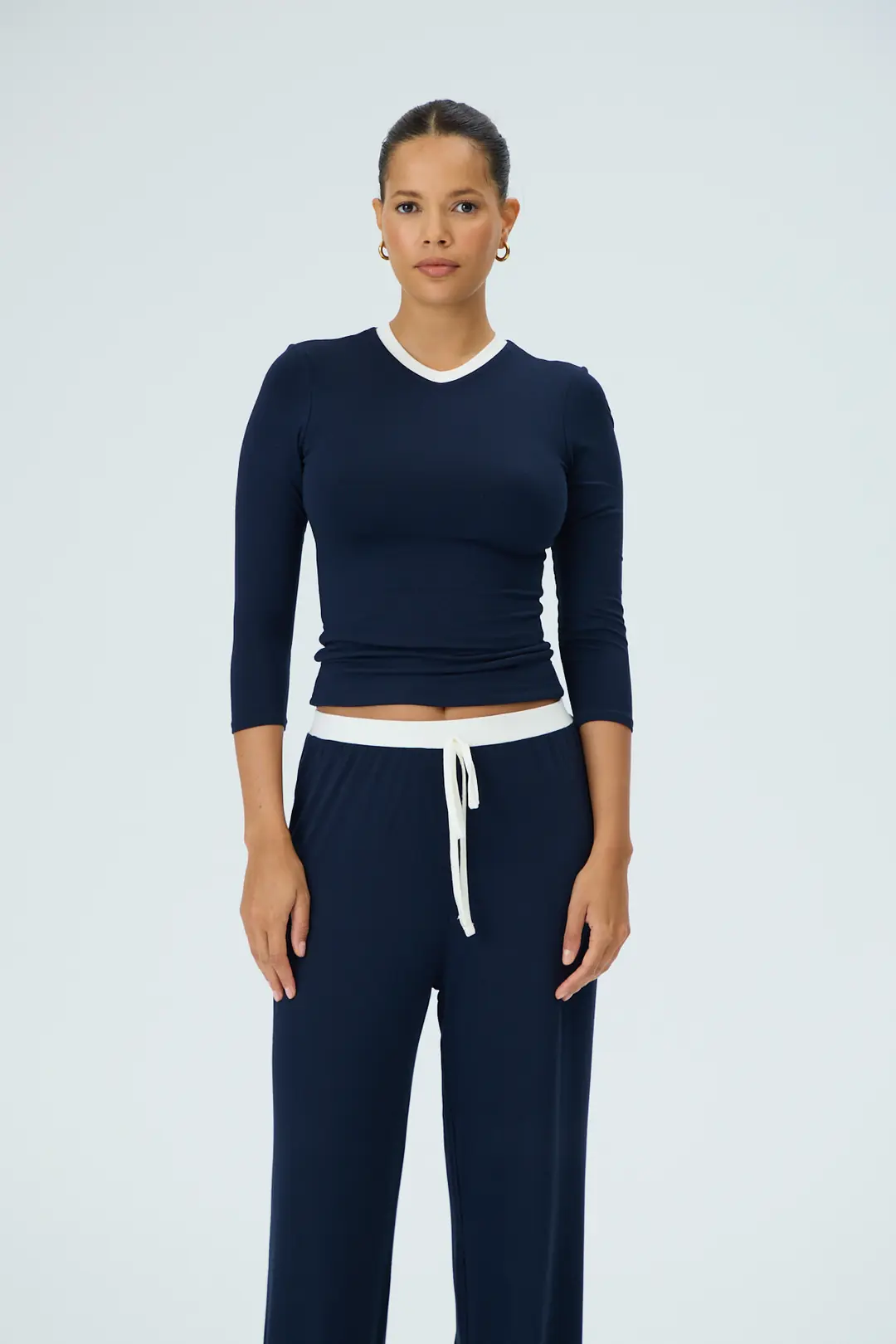 MUSE - DAR V YAKA TRUVAKAR KOL T-SHIRT - NAVY