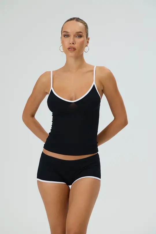 Room Servıce - Kontrast Biye Detaylı Homewear Set