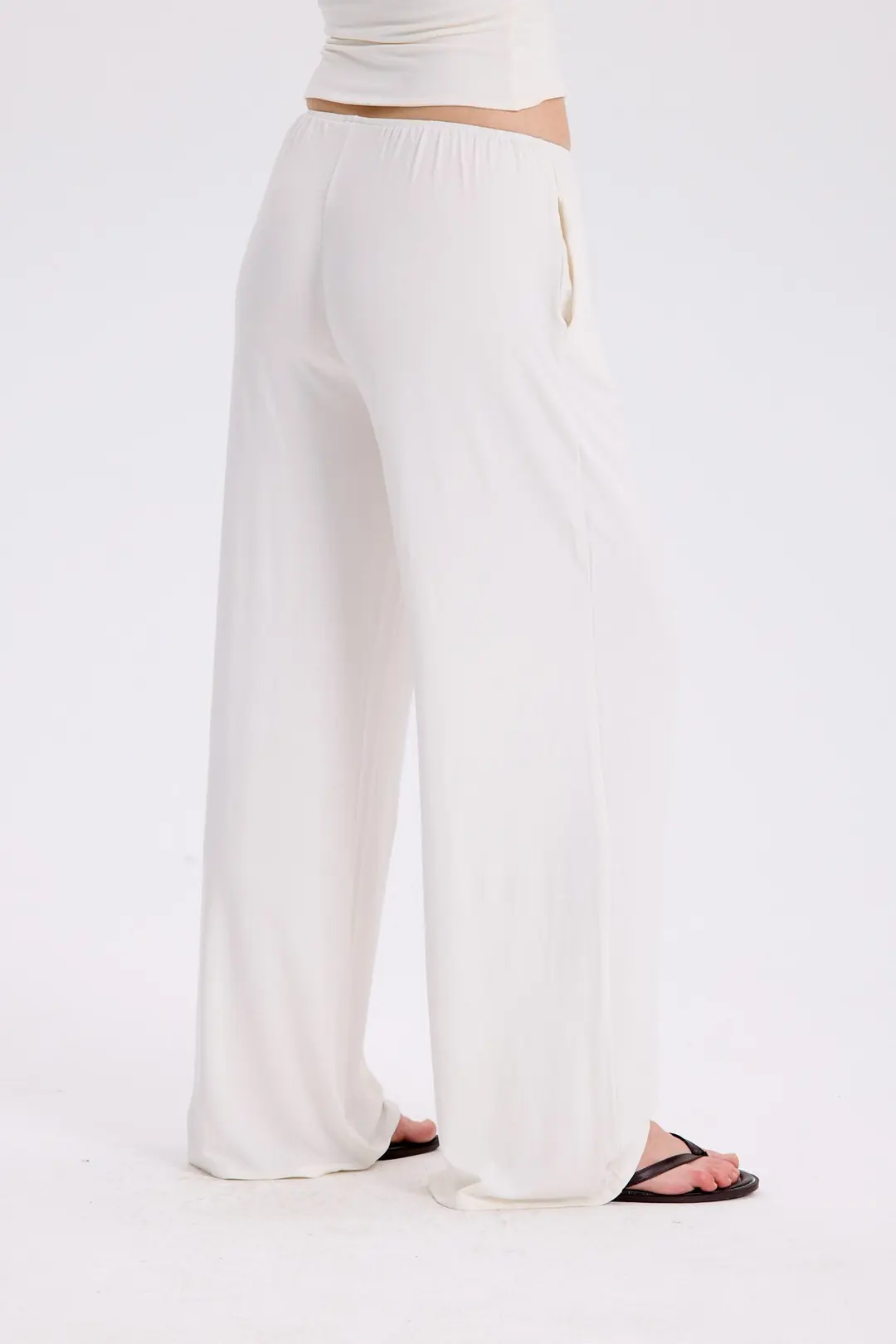 RAHAT DÖKÜMLÜ PANTOLON - CREAM