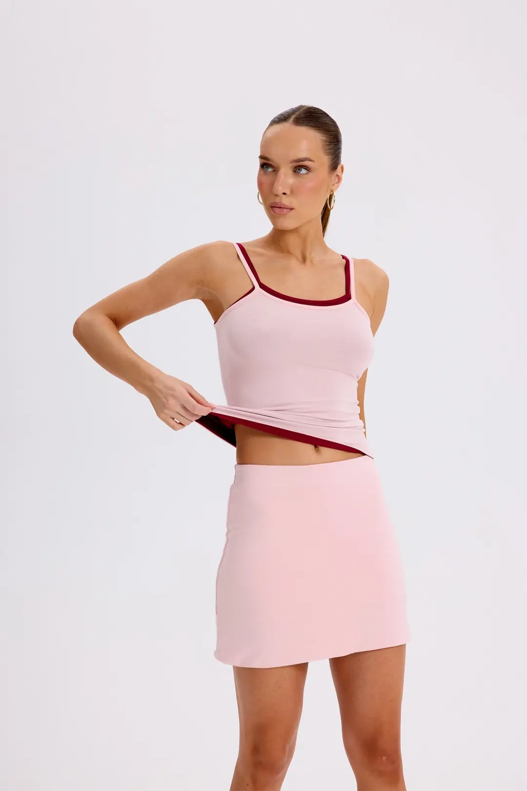 NIL - TWOTONE TOP - COTTON CANDY & RED PLUM