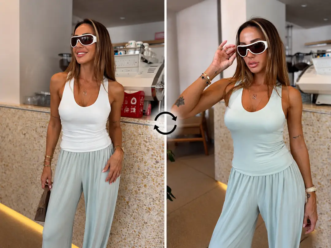 AUREN DUAL - ÇİFT TARAFLI & ÇİFT RENKLİ RACERBACK T-SHIRT — 3