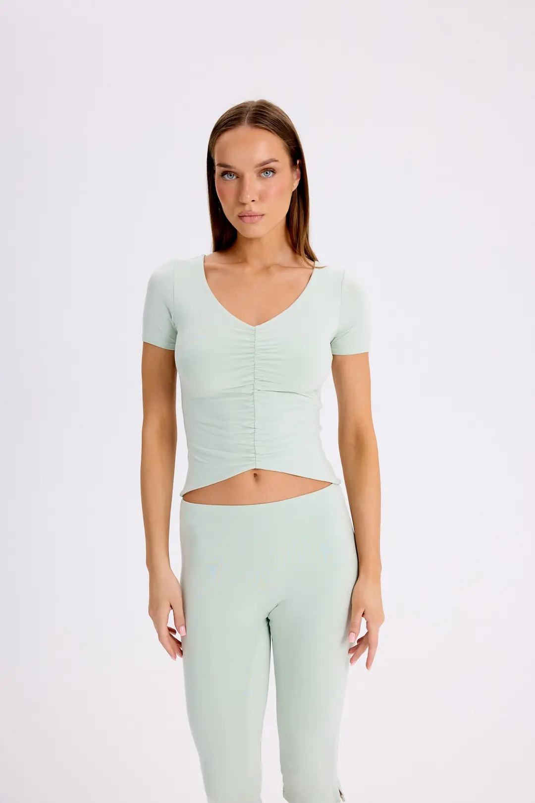 VIRGO - V YAKA BÜZGÜ DETAYLI T-SHIRT — 8