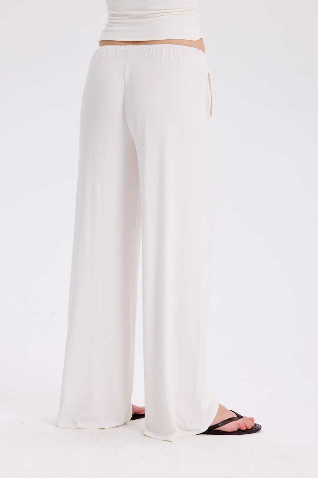 RAHAT DÖKÜMLÜ PANTOLON - CREAM