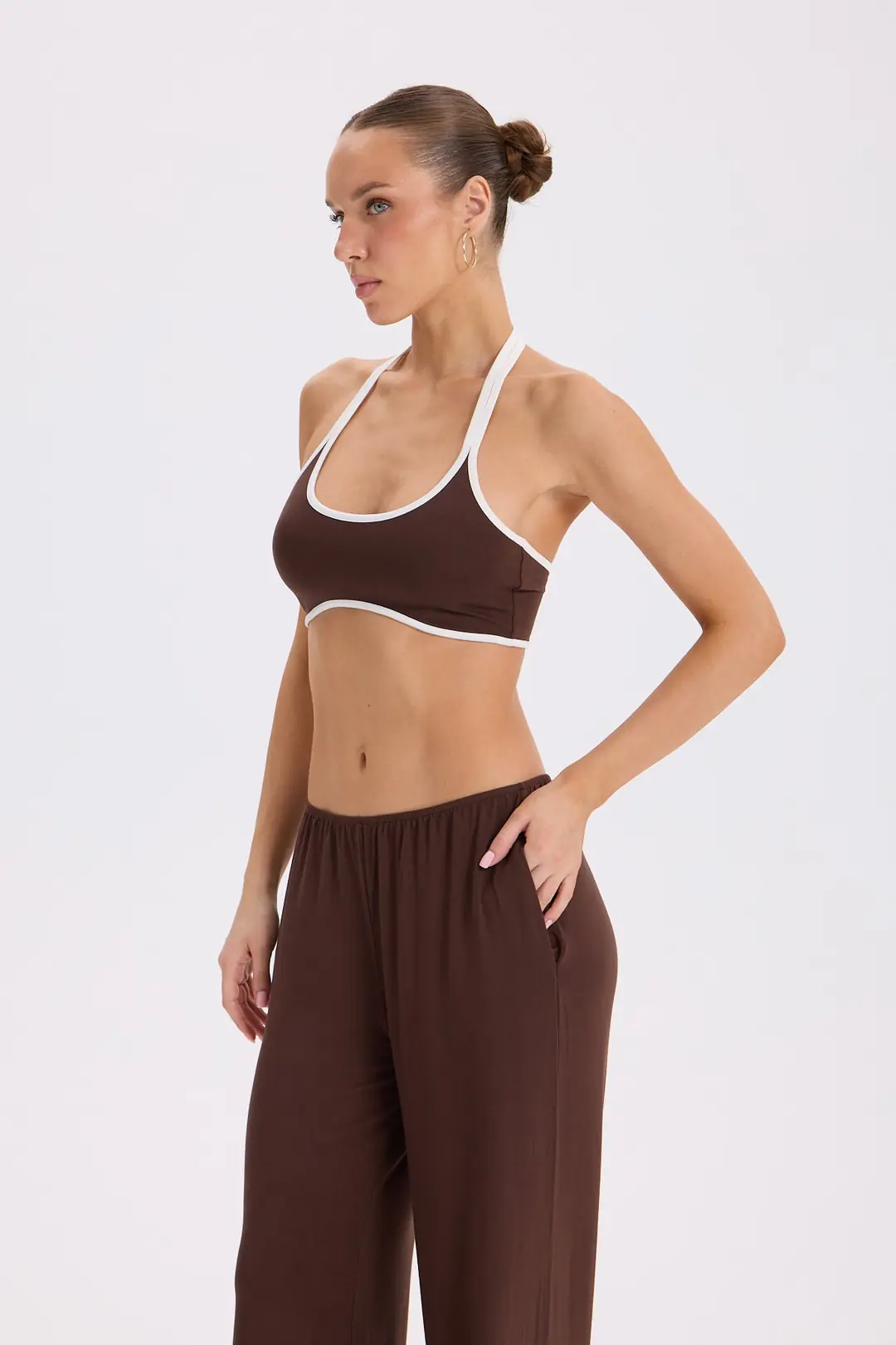 POLE - ÇİFT ASKILI HALTER CROP TOP — 4