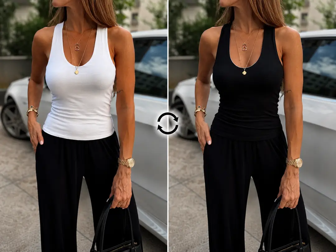 AUREN DUAL - ÇİFT TARAFLI & ÇİFT RENKLİ RACERBACK T-SHIRT — 3
