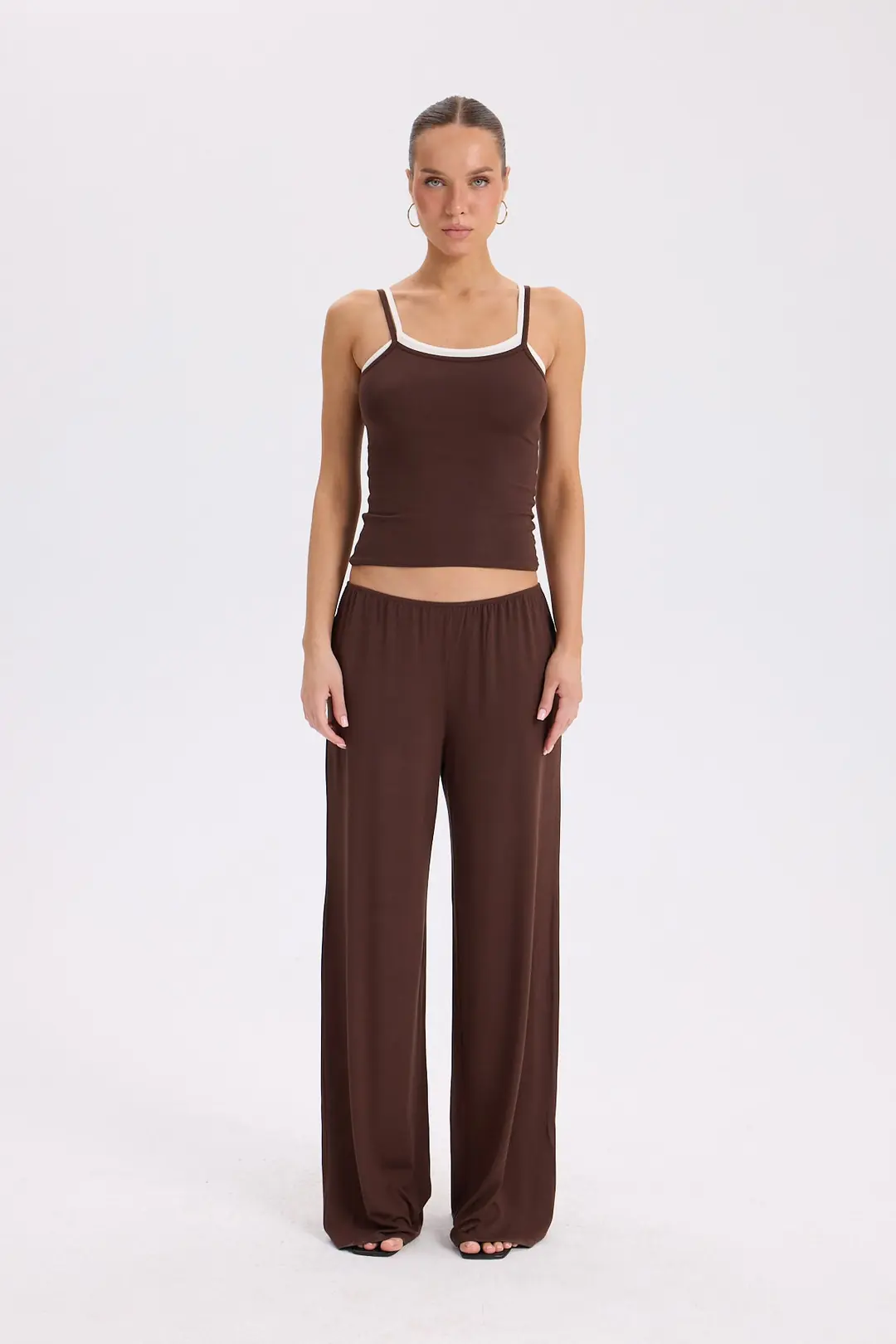 NIL - TWOTONE TOP - CHOCOLATE & CREAM