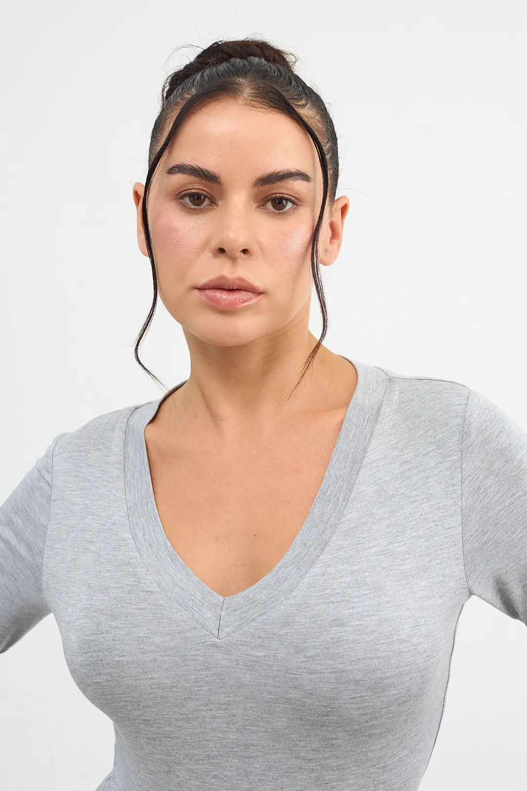 V YAKA UZUN KOL T-SHIRT — 3