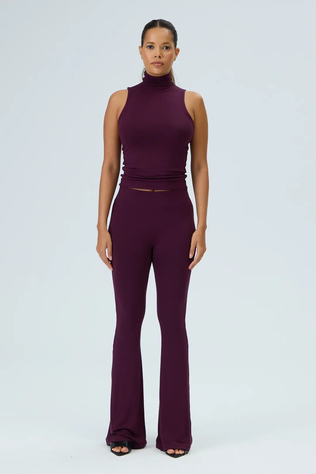 MİSS - BALIKÇI YAKA KOLSUZ T-SHIRT - MULBERRY