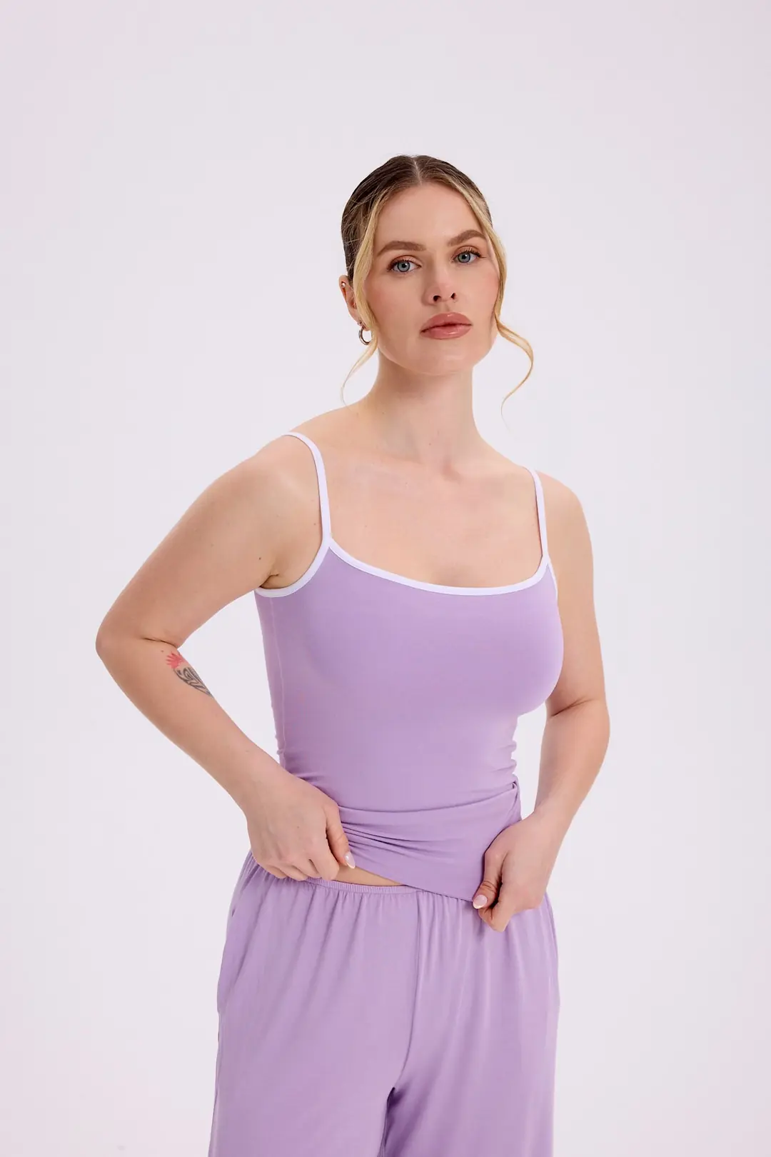 NIL - KONTRAST İNCE ASKILI TOP - SOFT LAVENDER