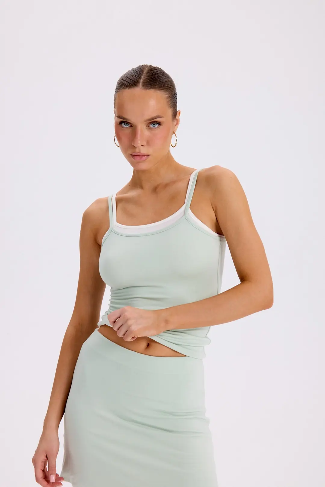 NIL - TWOTONE TOP - MATCHA & CREAM