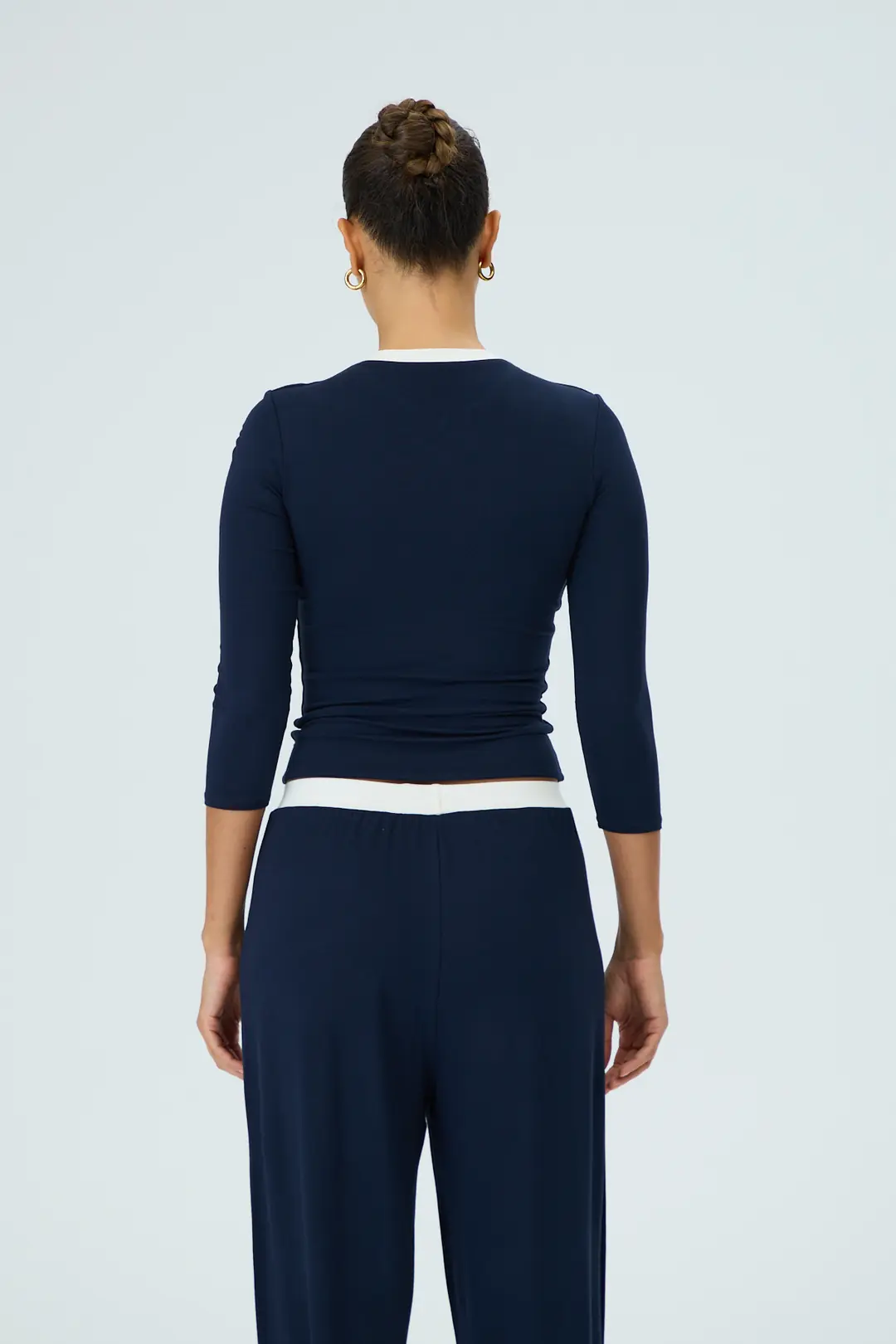 MUSE - DAR V YAKA TRUVAKAR KOL T-SHIRT - NAVY