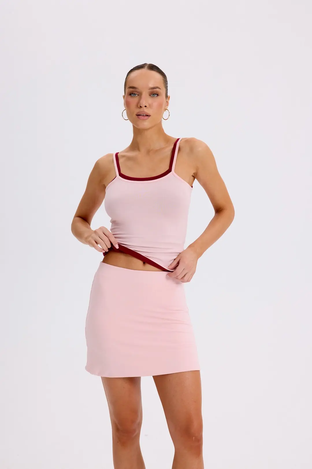 NIL - TWOTONE TOP - COTTON CANDY & RED PLUM