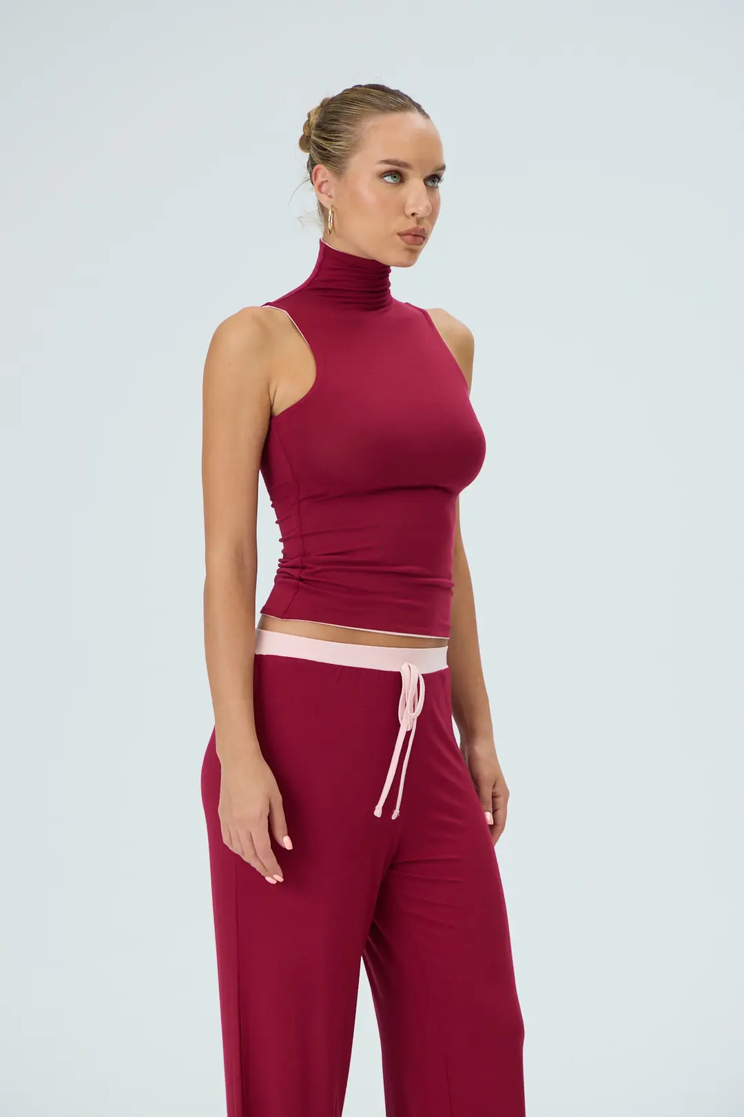 MISS DUAL - ÇİFT TARAFLI & ÇİFT RENKLİ BALIKÇI YAKA KOLSUZ T-SHIRT — 5